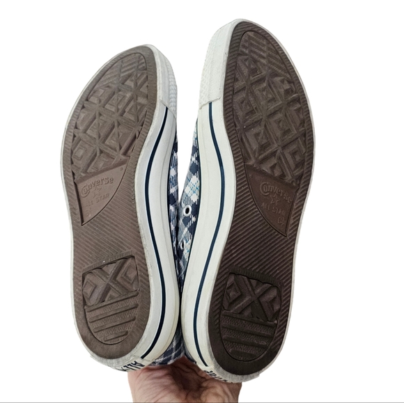 Converse Blue Plaid Hightops Sneakers 8.5 - Picture 5 of 10